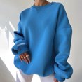 thumbnail image 2 of Timegard Chandails en Molleton Oversize pour Femmes Col Rond Manches Longues Pull Ample Automne Hiver Mode, 2 of 8