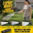 thumbnail image 3 of Bionic Steel Garden Hose 75 ft x 5/8 Inch 500 PSI Water Hose For Outside Heavy Duty Stainless Steel with Spray Nozzle Kink-Free, 3 of 8