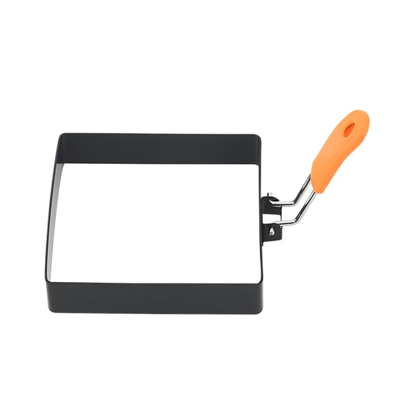 Square Egg Ring Set for Griddle with Nonstick Stainless Steel and Silicone Insulated Handles Including Oil Brush and Egg Separator for Frying Eggs Omelets and Pancakes