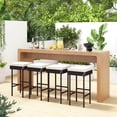 thumbnail image 4 of Costway Patio Rattan Barstools Set of 2 Outdoor Wicker Bar Height Chairs with Footrest, 4 of 8