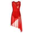 thumbnail image 2 of Alvivi Enfants Filles Brillant Lyrique Ballet Robe de Danse Justaucorps de Gymnastique Sans Manches Tenue de Danse Moderne Costume Rouge 16, 2 of 6