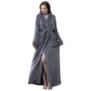 Teissuly Bathobes Pajamas For Women Solid Thicken Velvet Robe Bathrobe Gown Pajamas Sleepwear Pocket Waistband
