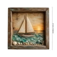 thumbnail image 2 of Sea Glass LED Light Box Wooden Frame Nautical Decor, 2 of 7