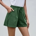 thumbnail image 4 of Timegard Cotton Linen Shorts for Women Elastic Waisted Drawstring Wide Leg Lounge Shorts with Pocket, 4 of 7