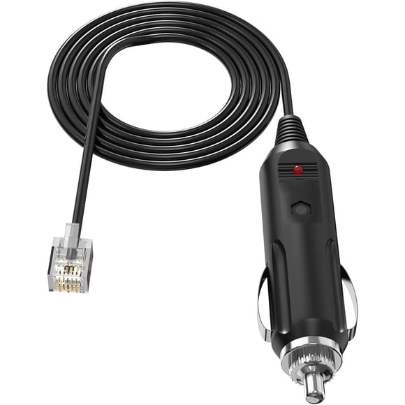 Radar Detector Power Cord for Escort Uniden Beltronics Valentine one and More, Escort Passport 9500i 8500 X50 Solo S2 Radar Detectors 12V Car Adapter with Telephone Type Connector (6 ft Cable)