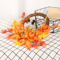 thumbnail image 3 of 14 Inch Artificial Fall Rattan Wreath Harvest Thanksgiving Halloween Home Decor for Front Door with Pumpkins Maple Leaf Berry, 3 of 5