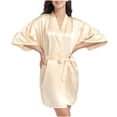 thumbnail image 1 of Tqcoqu Women Hot Fix Casual Solid Color Simulated Silk Home Clothing Robes, 1 of 6