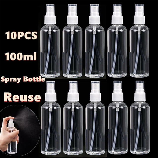 3/6/10/20 Pack 100ml Empty spray bottle Plastic Transparent 10 Pack