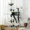 thumbnail image 2 of CoSoTower 59 Inch Large Cat Tree with Sisal Scratching Posts, Cozy Condo, Top Perch, Ladder and Interactive Balls, Dark Grey, 2 of 7