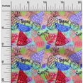 thumbnail image 2 of oneOone Georgette Viscose Red Fabric Tropical Fruits Craft Projects Decor Fabric Printed By The Yard 42 Inch Wide, 2 of 4