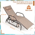 thumbnail image 2 of Gymax Chaise Longue de Patio à Glissière Fauteuil Inclinable Réglable Cadre en Métal Robuste Extérieur Brun, 2 of 9