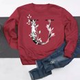 thumbnail image 4 of Pompotops Hiver Femmes Décontracté Manches Longues Hauts Dames Imprimé Chandail Blouse T-Shirt Chandail Liquidation, 4 of 4
