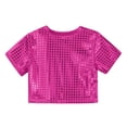 thumbnail image 5 of TIEVOSA Robe de Fête Décontractée à Paillettes pour Filles et Garçons, Manches Courtes, pour 3-4 Ans (Rose Vif), 5 of 5