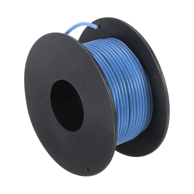 Unique Bargains Silicone Wire 24 AWG Blue Spool 15m Electrical Tinned Copper Wire for Car Model Manipulator