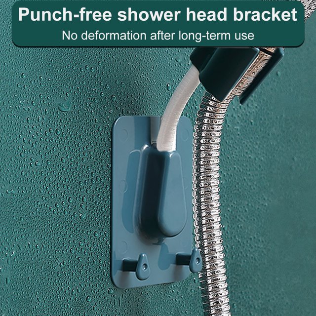 Support de Pommeau de Douche Auto-Adhésif 360° Rotatif Support de Douchette; Support à Main Réglable avec Crochet Support de Serviette Toilette Bleu