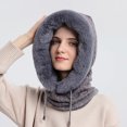 thumbnail image 4 of Women Winter Outdoor Riding Headgear Cold-Proof Ski Cap Warm Bib Face Mask Integrated Cold-Proof Hood Hat, 4 of 5