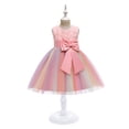 thumbnail image 2 of Robes de Fête pour Filles Tout-Petits Filles Filet de Couleur Nœud Papillon Robe de Fête d'Anniversaire Fleurs Robes pour Enfants Robes d'Anniversaire pour Filles Petites Filles Robes, 2 of 9