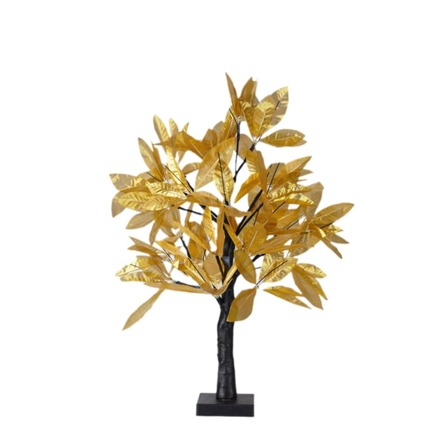 Gold Gold Led White Birch Tree Lights Christmas Shape Decorative Ornaments Usb Battery Powered Wealth Tree Design Plastic Material