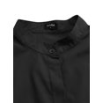 thumbnail image 3 of Innerwin Shirts Button Down Women Tops Work V Neck Plain Blouse Black 3XL, 3 of 5