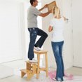 thumbnail image 4 of Gymax Multi-function 3 Tier Step Stool 3 in 1 Folding Ladder 24'' Storage Shelf Coffee, 4 of 10