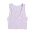 thumbnail image 1 of AherBiu Camisole Tops for Women Summer V Neck Low Cut Ribbed Knitted Slim Fitting Stretchy Solid Color Cropped Tank Tops, 1 of 3