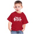 thumbnail image 1 of EGNMCR Blouses & Chemises à Manches Courtes Col Rond pour Tout-Petits Garçons Filles Mode Mignon Col Rond Imprimé Haut à Manches Courtes Blouse Fille, 1 of 5