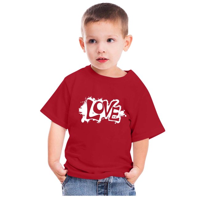 EGNMCR Blouses & Chemises à Manches Courtes Col Rond pour Tout-Petits Garçons Filles Mode Mignon Col Rond Imprimé Haut à Manches Courtes Blouse Fille