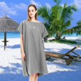 thumbnail image 3 of Surf Poncho Changing Robe Front Lightweight Microfiber with Soft Wetsuit Changing Towel for Outdoor Sports, Swim - Medium Gray, 3 of 8