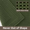 thumbnail image 3 of AMOAMI Waffle Bath-Mat, Absorbent Bath Mats for Bathroom Non Slip, Machine Washable Bathroom Rugs with Tassels Ultra Soft Boho Bath Rugs for Floor 18"x30" Dark Green, 3 of 5
