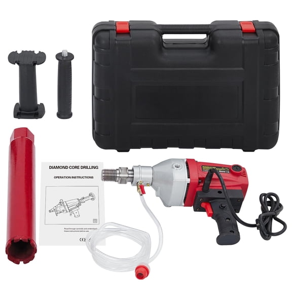 TROPOW Diamond Core Drilling Machine,Wet & Dry Handheld Concrete Core Drill Rig,1880RPM Stepless Speed 1-1/4" Thread Core Drill Rig with 2in Drill Bits for Concrete Brick Stone Block,1500W