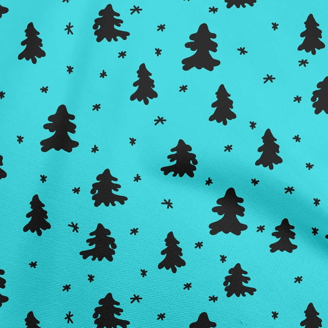 oneOone Tissu Popeline Coton Rouge Arbre de Noël Matériel de Robe Tissu Imprimé Tissu au Mètre 56 Pouces de Large