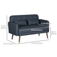 thumbnail image 3 of HOMCOM 53' Canapé Tufted Loveseat pour Chambre à coucher, Bleu, 3 of 10