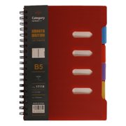 Hardcover Spiral Notebook Journal with Removable Dividers Tabs,4 Subject Notebook College Ruled,Large Notebooks for Work School Note taking,Front/Back Plastic Covers,College Ruled Paper