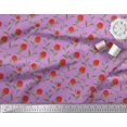 thumbnail image 2 of Soimoi Rayon Fabric Leaves & Strawberry Fruits Print Fabric by the Yard 42 Inch Wide, 2 of 3
