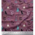 thumbnail image 1 of Soimoi Polyester Crepe Fabric Ghost,Skull & Witch Halloween Print Fabric by Yard 52 Inch Wide, 1 of 3