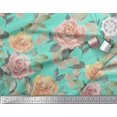 thumbnail image 2 of Soimoi Rayon Fabric Leaves & Rose Flower Print Sewing Fabric Yard 56 Inch Wide, 2 of 3