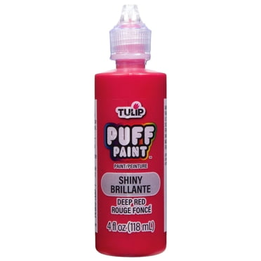 Tulip Puff Dimensional Fabric Paint, Deep Red, 4 fl. oz., Nontoxic, Liquid, Permanent, Flexible, Machine Washable, 3D Texture