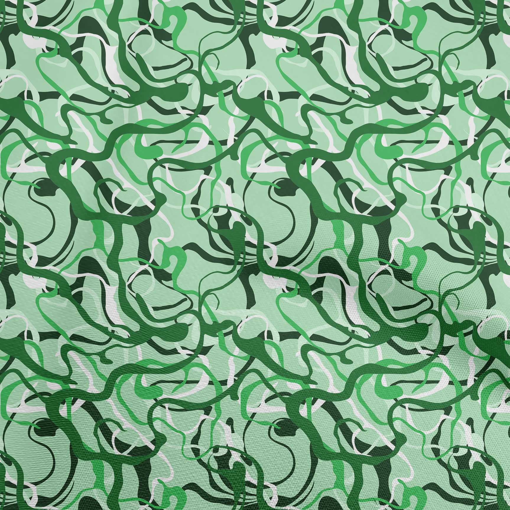 oneOone Tissu Polyester Lycra Vert Tissu Abstrait pour Robe Tissu Imprimé Tissu au Mètre 56 Pouces de Large