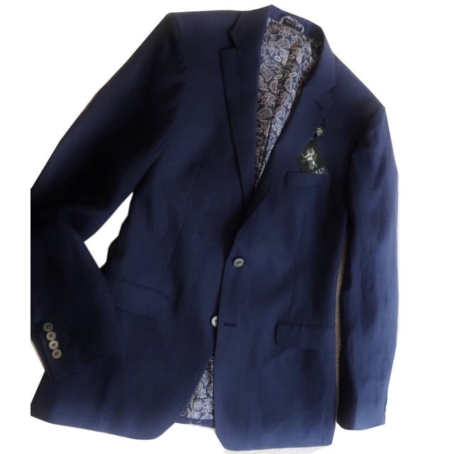 Polo Ralph Lauren Mens Sports Coat Blazer Jacket Navy, Navy, 40L