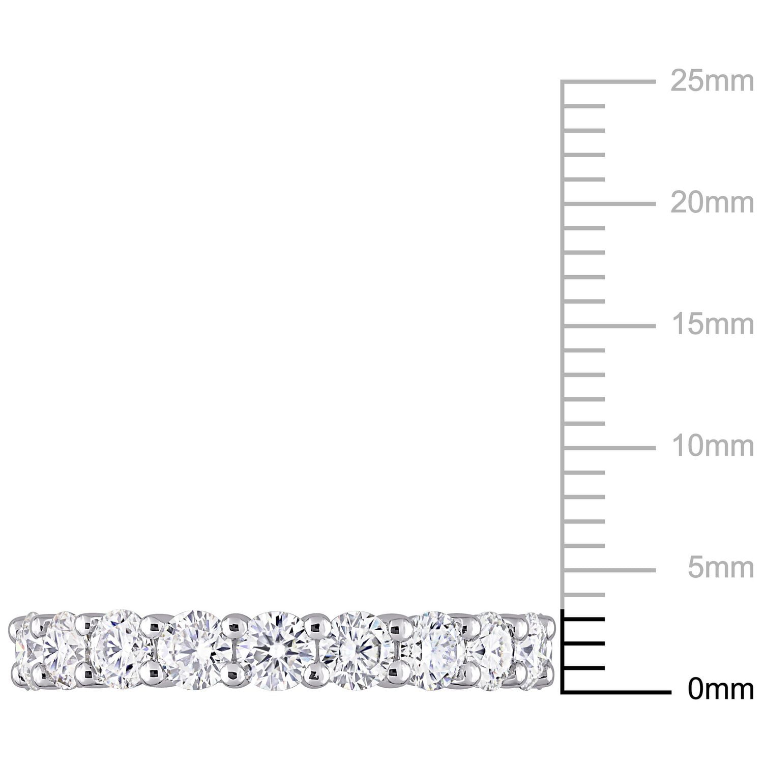 Bande d'éternité Miabella en argent sterling avec moissanite 3 carats p.g.t.