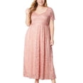 thumbnail image 1 of Robes pour Femmes 2024 Été Surdimensionnée Grande Taille Robe en Dentelle Ajourée avec Poches Robe de Soirée Jupe Longue Rabais de 50 % Liquidation!, 1 of 6