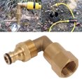 thumbnail image 1 of Pipe Elbow Fitting, Leakage Proof Anti Deformation Brass 3/4in Female Thread Hose Elbow Connector  For Garden Watering, 1 of 8