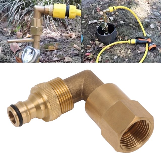 Pipe Elbow Fitting, Leakage Proof Anti Deformation Brass 3/4in Female Thread Hose Elbow Connector For Garden Watering