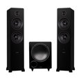 thumbnail image 1 of Fluance Ai81 Powered Floorstanding Tower Speakers and DB10 10" Low Frequency Ported Front Firing Powered Subwoofer with 15 Feet RCA Ultimate Performance Collection Subwoofer Cable (Black Ash), 1 of 8