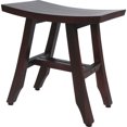 thumbnail image 1 of Banc d'Extérieur Compact Curviligne en Teck pour Douche, Brun Foncé - 18 x 12 x 18 Po, 1 of 1