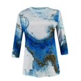 thumbnail image 3 of 2025 T-Shirt à Col Rond Manches Femmes Manches Longues Mi-Long Haut à Col Montant de Printemps pour Femmes Hauts à Manches Longues pour Femmes Hauts Imprimés Décontractés Chemises à Manches Longues pour Femmes Grandes, 3 of 5