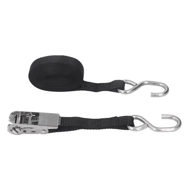 Sangles d'Arrimage à Cliquet, Construction Robuste Résistante à la Rouille et aux Déchirures Haute Robustesse 2 Pcs Sangles de Fixation à Cliquet Couture Précise pour Navire 3 m / 9.8 Pieds,5m / 16.4 Pieds