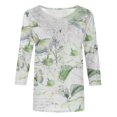 thumbnail image 5 of TIMIFIS Hauts pour Femmes Manches 3/4 Casual Tunique Ample Col Rond T-Shirt - Automne, 5 of 5
