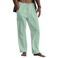 thumbnail image 1 of MAWCLOS Men Trousers Elastic Waist Sweatpants Drawstring Pants Baggy Party Solid Lounge Green 2XL, 1 of 9
