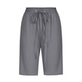 thumbnail image 5 of Timegard Womens Plus Size Shorts Elastic Waisted Drawstring Lightweight Casual Knee Length Shorts with Pockets, 5 of 5